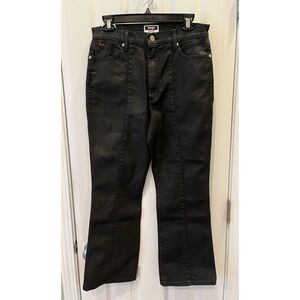 NWT Wrangler X Fender Women 30x28 Wrock Cropped High Rise Kick Flare Jeans Black